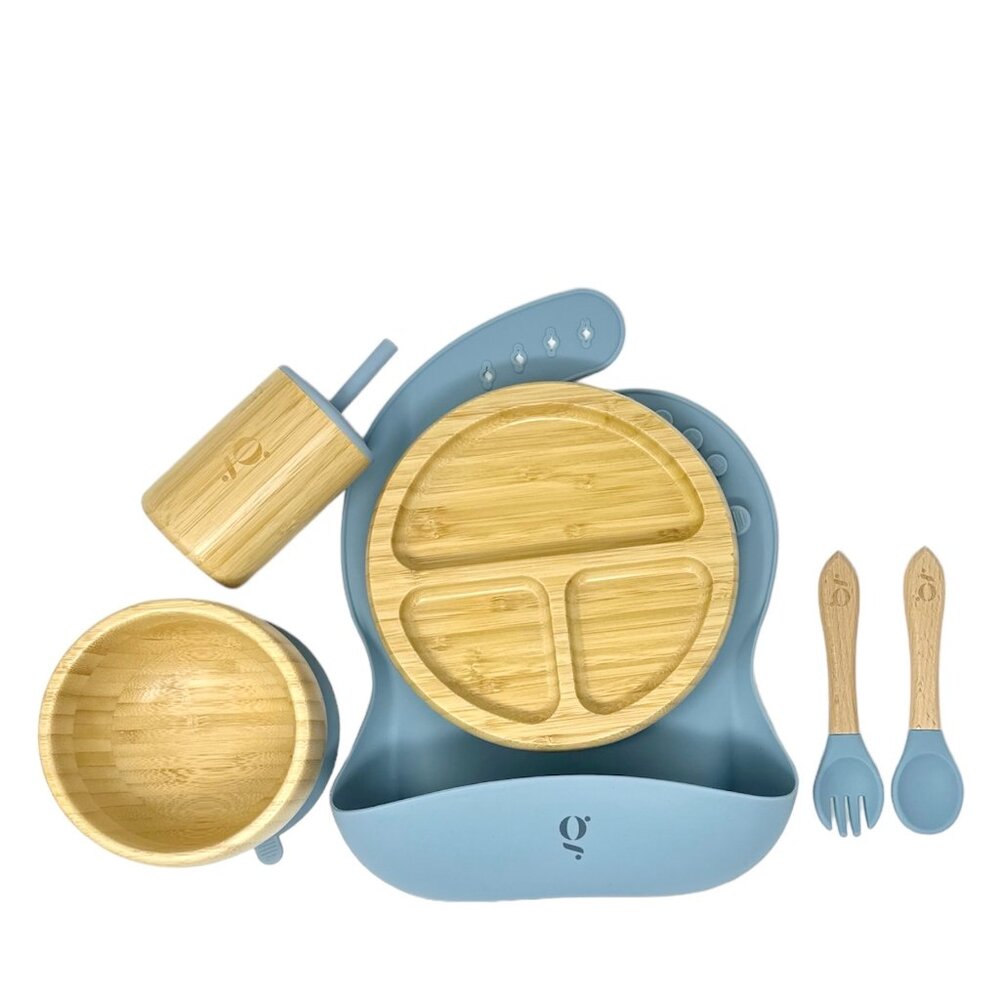 Baby / Toddler Bamboo Dinnerware With Suction Set of 6 Pieces